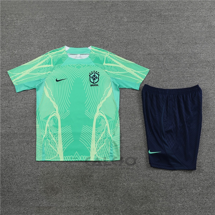 Tuta da Track Brasile Manica Corta 2022-2023 Verde - Pantaloncini